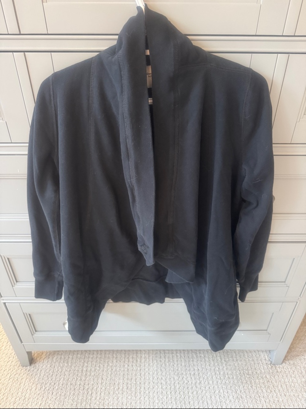 Abercrombie & Fitch Black Open-Front Draped Cardigan